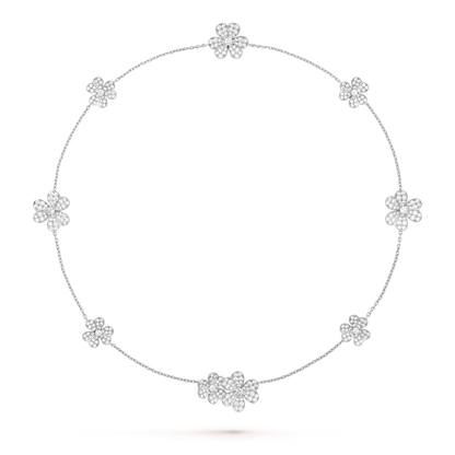 [Edler Schmuck]FRIVOLE SILBER 9 BLUMEN HALSKETTE