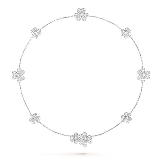 [Edler Schmuck]FRIVOLE SILBER 9 BLUMEN HALSKETTE