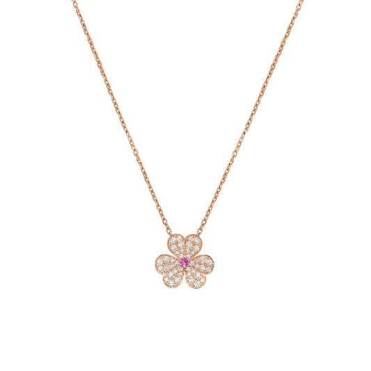 [Noble Jewelry]FRIVOLE ROSE GOLD FLOWER DIAMOND NECKLACE