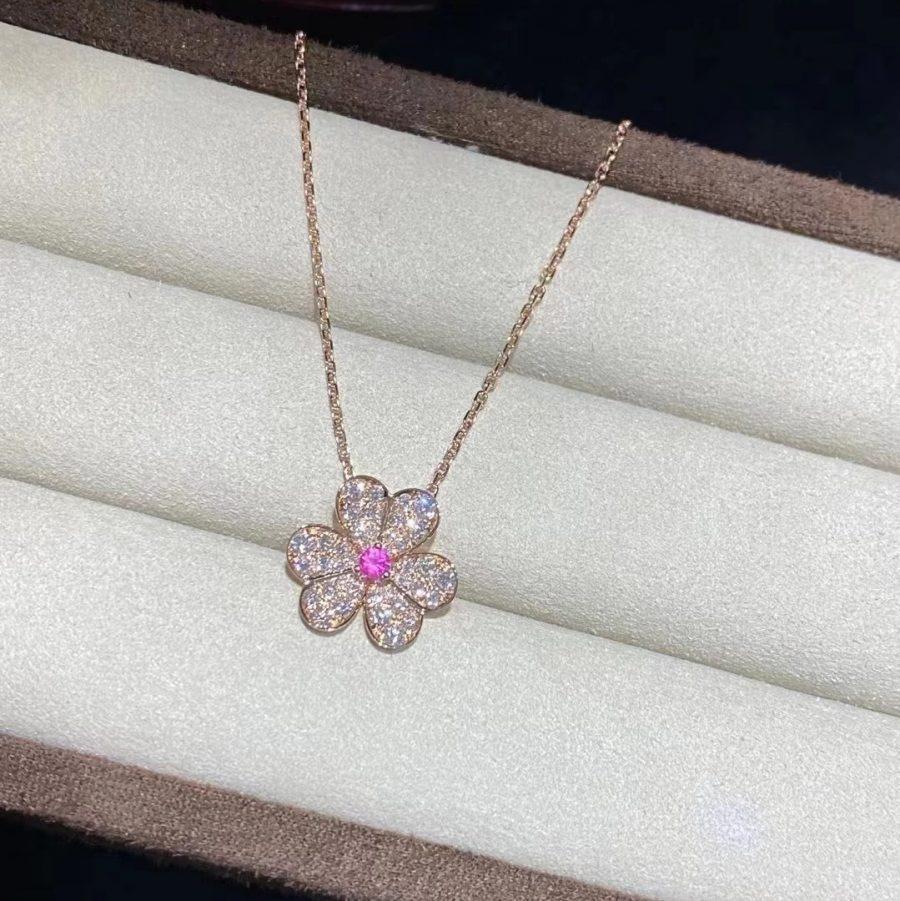 [Noble Jewelry]FRIVOLE ROSE GOLD FLOWER DIAMOND NECKLACE