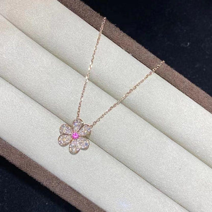 [Noble Jewelry]FRIVOLE ROSE GOLD FLOWER DIAMOND NECKLACE