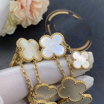 [Noble Jewelry]CLOVER EARRINGS WHITE MOP 4 MOTIFS GOLD