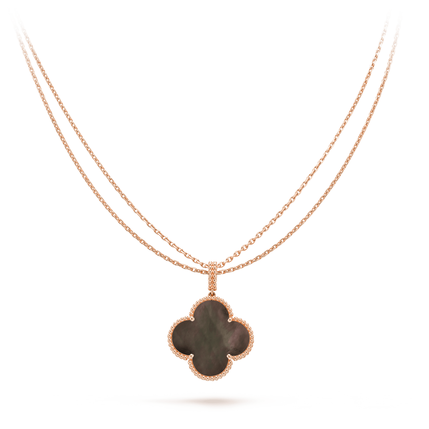 [Noble Jewelry]CLOVER 25MM GOLD DARK MOP BIG CLOVER NECKLACE