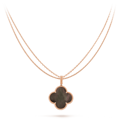 [Noble Jewelry]CLOVER 25MM GOLD DARK MOP BIG CLOVER NECKLACE