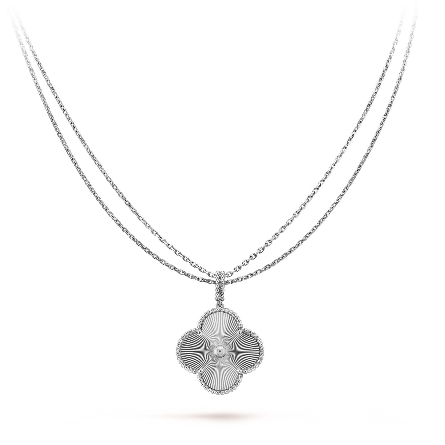 [Noble Jewelry]CLOVER 25MM SILVER BIG CLOVER NECKLACE