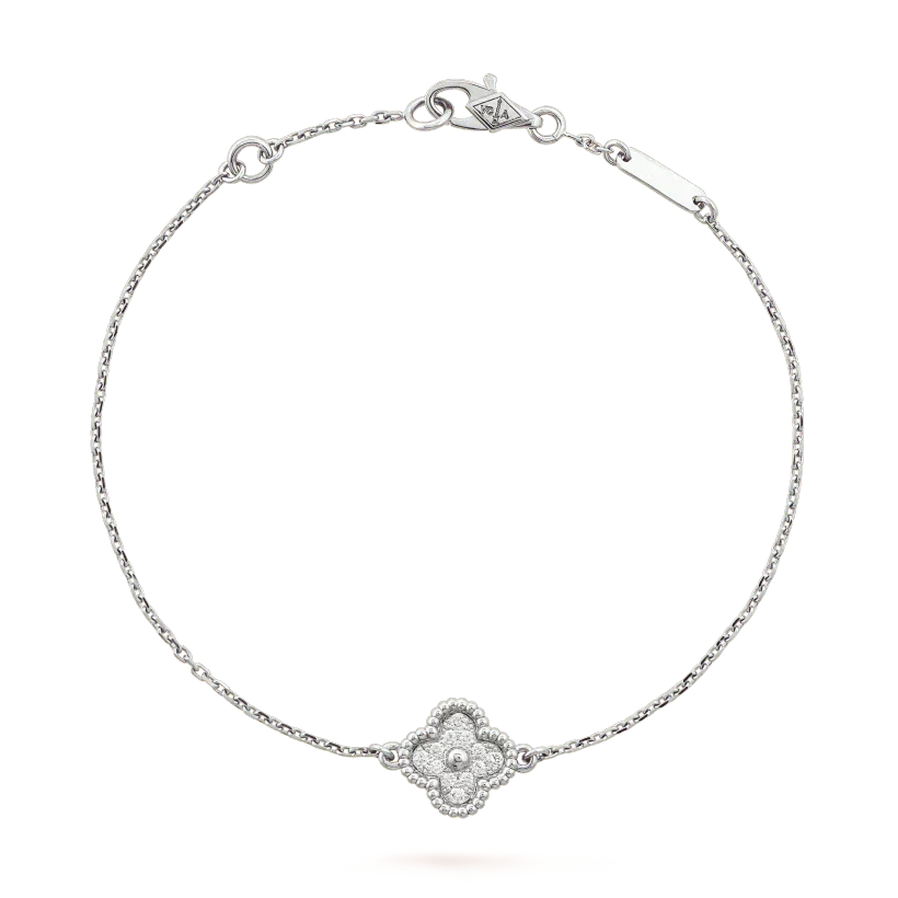 [Edler Schmuck]CLOVER EINZELNE BLUME ARMBAND SILBER