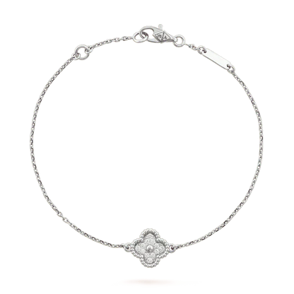 [Edler Schmuck]CLOVER EINZELNE BLUME ARMBAND SILBER