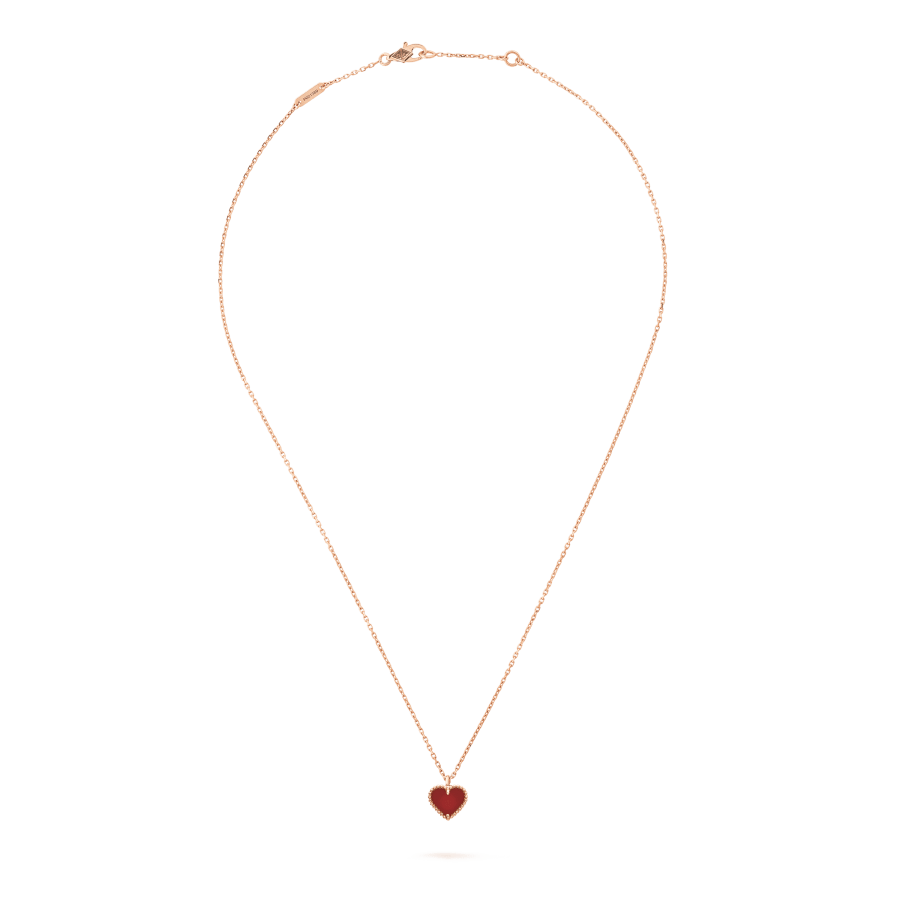 [Noble Jewelry]SWEET CLOVER CARNELIAN HEART NECKLACE