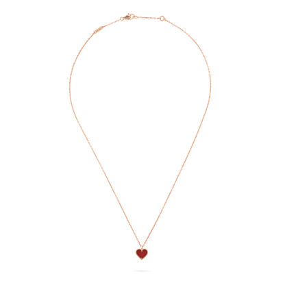 [Noble Jewelry]SWEET CLOVER CARNELIAN HEART NECKLACE