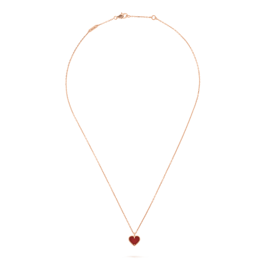 [Noble Jewelry]SWEET CLOVER CARNELIAN HEART NECKLACE