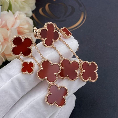 [Noble Jewelry]CLOVER EARRINGS CARNELIAN 4 MOTIFS PINK GOLD