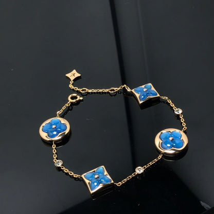 [Noble Jewelry]STAR AND SUN 4 MOTIF BLUE BRACELET